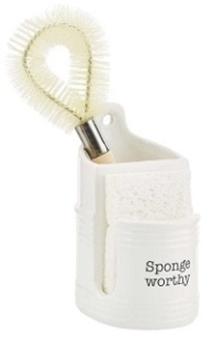 Circa Sponge And Brush Holder Set  Mud Pie