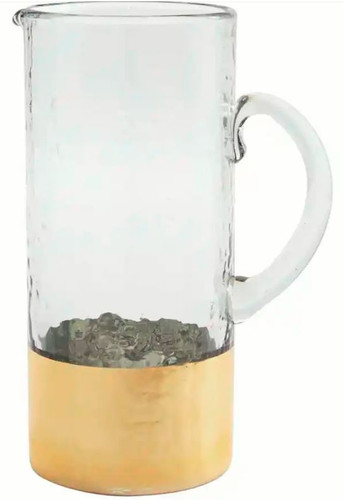 Gold Hammered Glass Pitcher Mud Pie Gifts