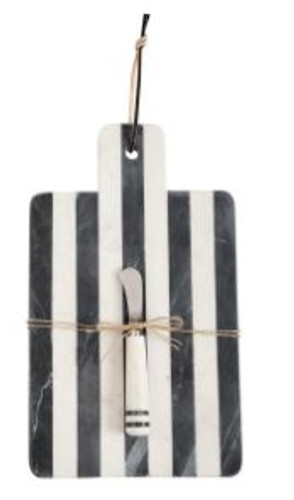 Paddle Type Black And White Marble Board  Mud Pie Gifts