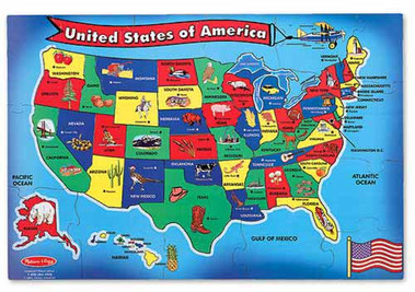 U S A Map Floor Puzzle Melissa And Doug Wooden Toys 6 And Up