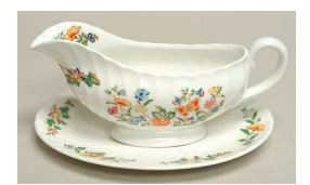 Cottage Garden Gravy Boat and Stand