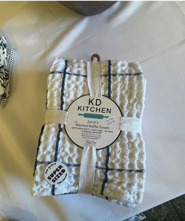 Kitchen Towels Set of 3  Washed Waffle Towels
