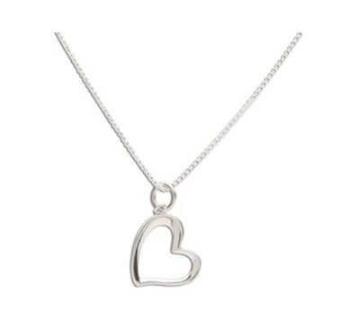 Sassy Open Heart On 14 Chain Necklace