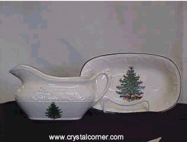 Christmas Tree Embossed Cuthbertson Sauceboat