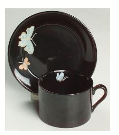 Midnight Poppy Fitz and Floyd Cup and Saucer