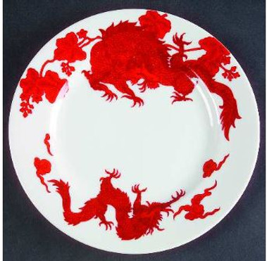 Temple Dragon Fitz And Floyd Salad Plate Red
