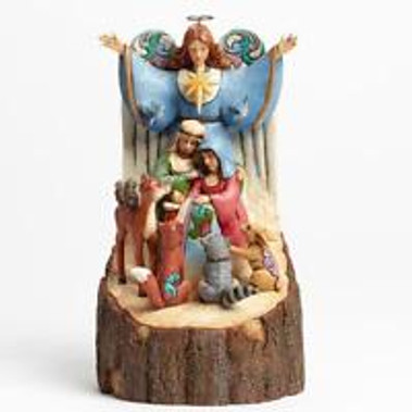 Adore Him Carved Woodland Nativity Figurine Jim Shore