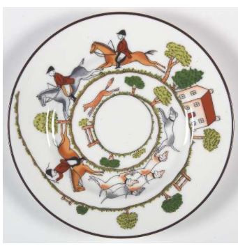 Hunting Scene Bread and Butter Plate