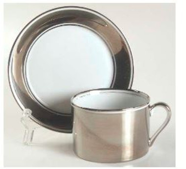 Platinum Rondelet Fitz and Floyd Cup and Saucer