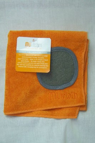 Microfiber Dishcloth With Scrubber 12 X 12 Orange Mukitchen