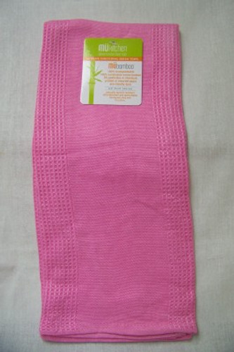 Bamboo Dish Towel Pink  16 X 24 Dishtowel Mukitchen