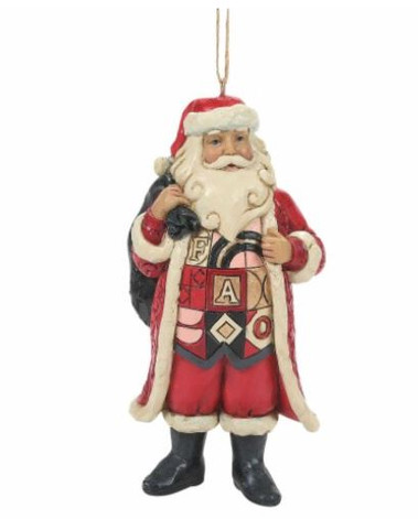 Santa With Fao Toy Bag Ornament Jim Shore Collectible