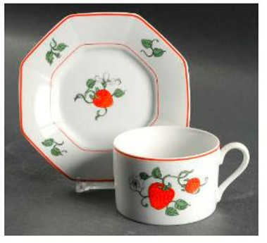 Fraise De Boise Fitz and Floyd  Cup and Saucer