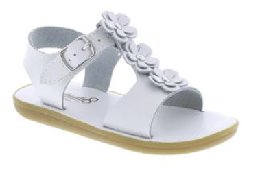 Footmates  White Eco Jasmine Microfiber Sandal Size 5