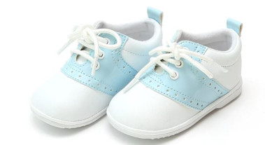 Austin White With Patent Sky Blue Size 6 Angel Baby