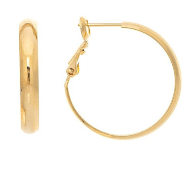Gold Half Round Wire 7/8 Hypo Hoop Earrings