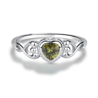 August Heart Ring Size 4 Cherished Moments