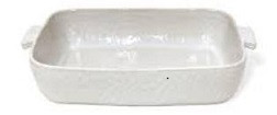 Cozina White Small Rectangular Baker