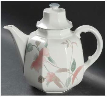 Silk Flowers Teapot