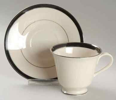 Black Royale Cup and Saucer Lenox