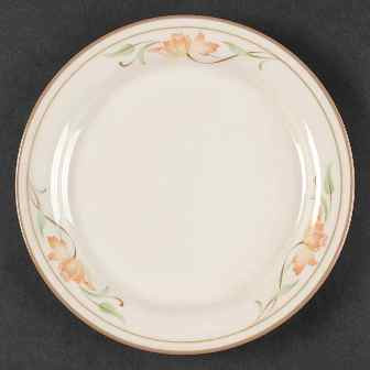 Blossoms On Beige Round Salad Plate