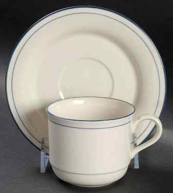 Blue Pinstripes Cup and Saucer-Lenox