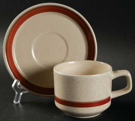Bronze Brushwork Cup and Saucer Lenox
