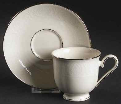 Courtyard Platinum Cup and Saucer - Lenox