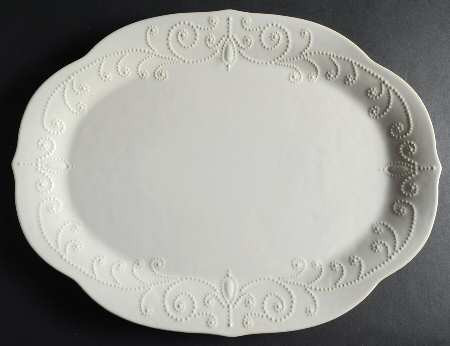 French Perle White Large Oval Platter
