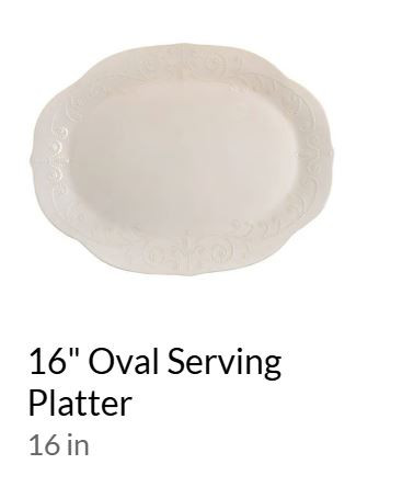 French Perle White Large Oval Platter-Lenox