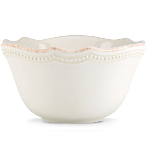 French Perle Bead White Fruit or Sauce Bowl