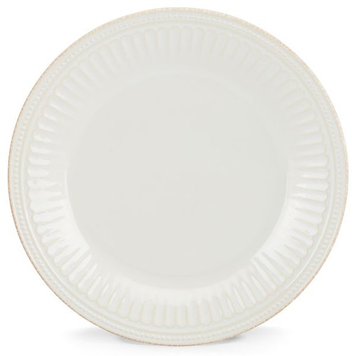 French Perle Groove White Dinner Plate
