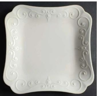 French Perle Groove White Dinner Plate