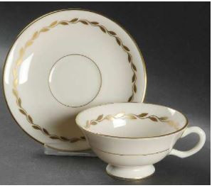 Golden Wreath Cup and Saucer-Lenox