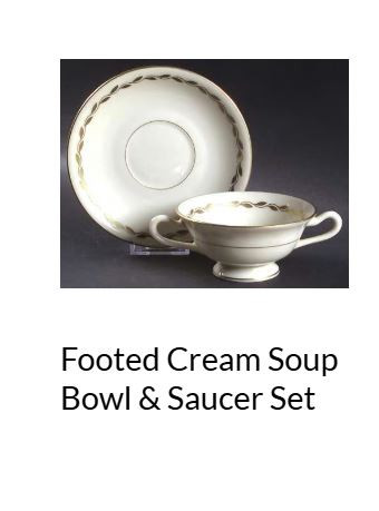 Golden Wreath Cream Soup Cup and Saucer-Lenox