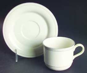 Grey Pinstripes Cup and Saucer