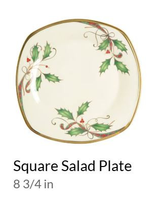 Holiday Nouveau Square Salad Plate-Lenox