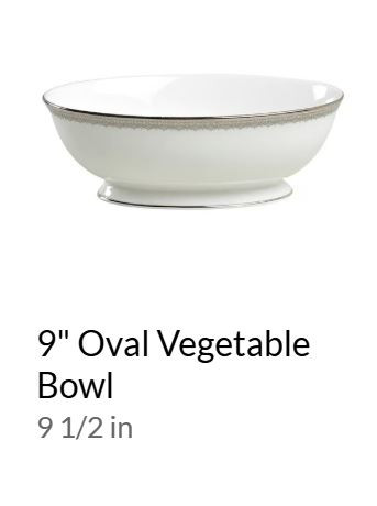 Lace Couture Oval Vegetable or Serving Bowl