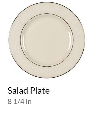 Linen Rose Round Salad Plate