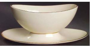 Olympia Gold Gravy Boat and Stand Lenox