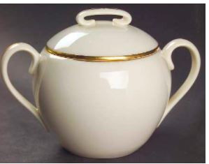 Olympia Gold Sugar and Lid Lenox