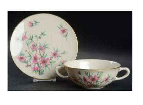Peachtree Cream Soup Cup and Saucer-Lenox