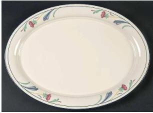 Poppies on Blue Medium Oval Platter-Lenox