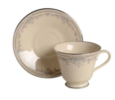 Reverie Blue Cup and Saucer-Lenox