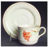 Tulips On Beige Cup and Saucer