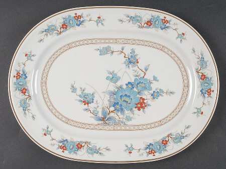 Bleufleur Medium Oval Platter-Noritake