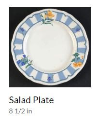 Blue Estate Round Salad Plate