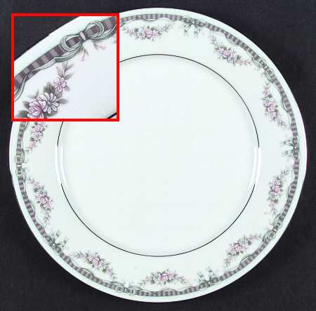 Bridal Ribbon Round Salad Plate-Noritake