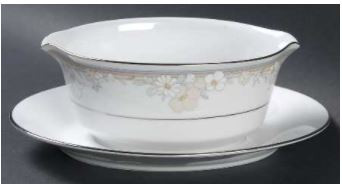 Brookside Gravy Boat and Stand - Noritake