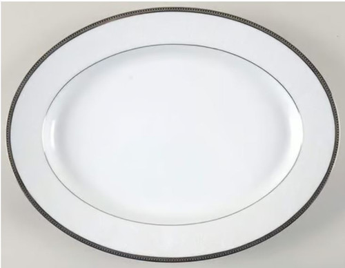 Regina Platinum Medium Oval Platter-Noritake
